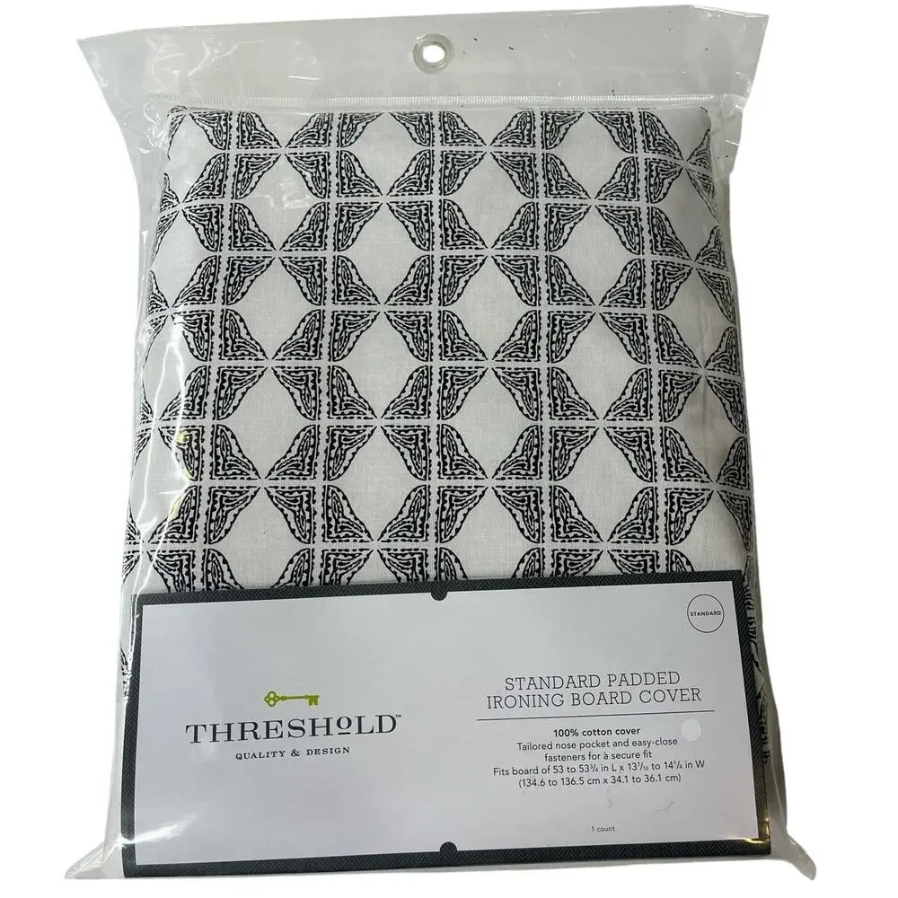 Ironing Board Cover Padded Black White Cotton Iron Cloth Standard Threshold New